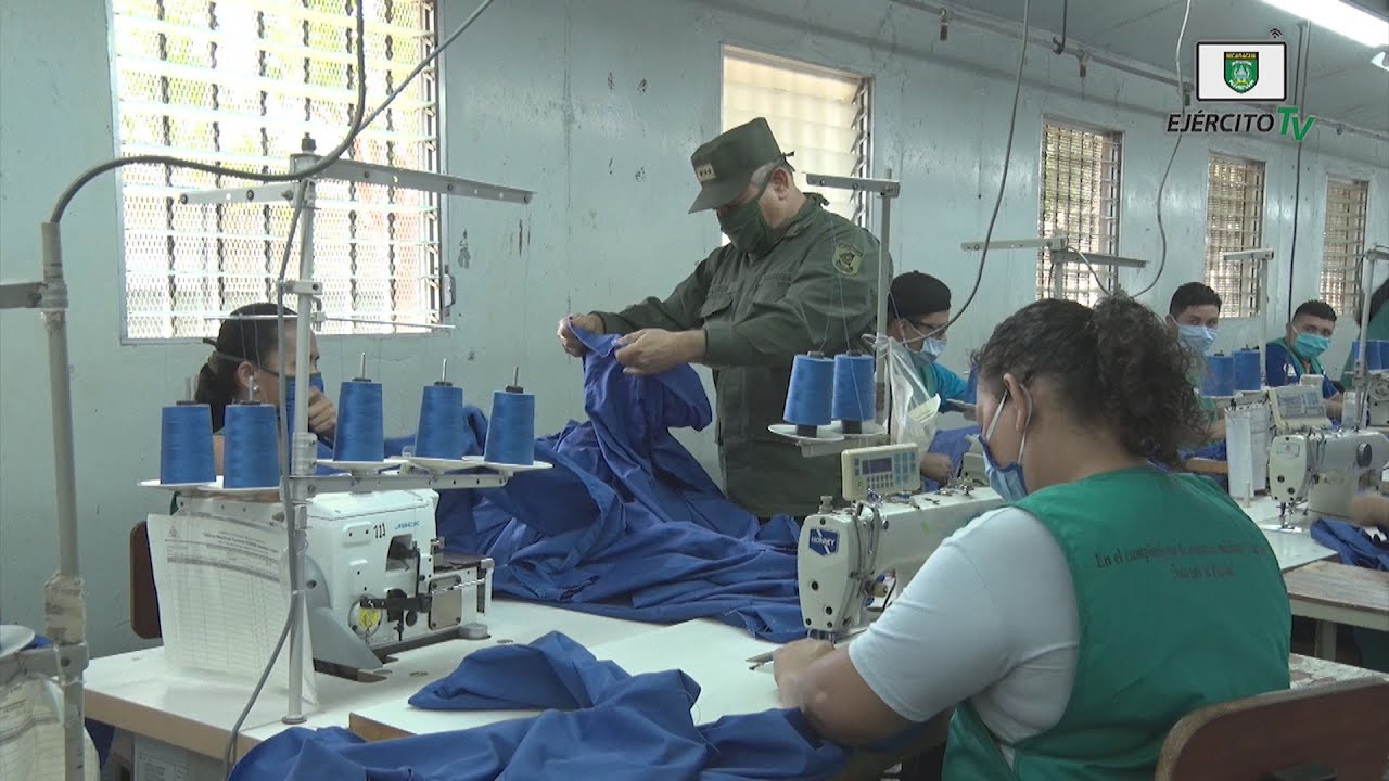 Industria Militar del Ejército de Nicaragua confecciona prendas de protección contra la COVID-19