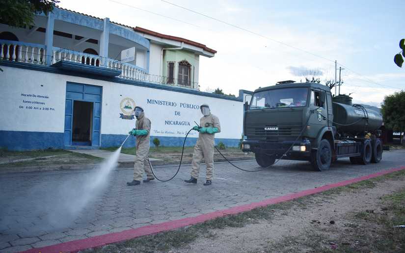 Desarrollo de jornada de desinfección contra la COVID-19 en Ocotal